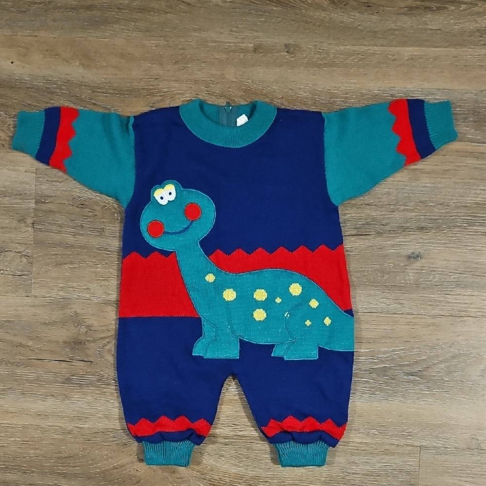 Vintage 90's Knit Dinosaur One Piece
